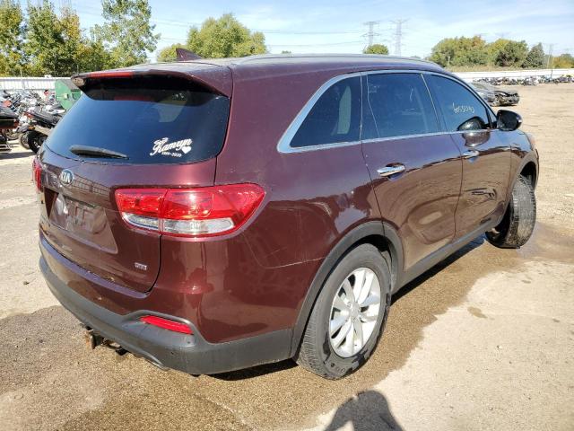 5XYPG4A38HG222026 - 2017 KIA SORENTO LX BURGUNDY photo 4