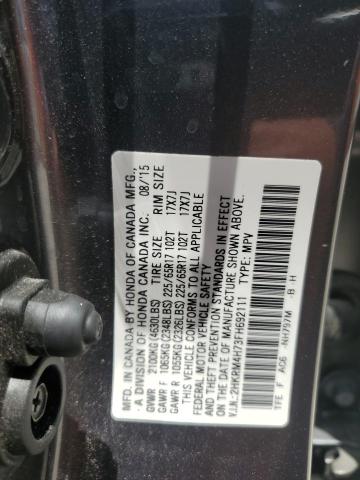 2HKRM4H73FH692111 - 2015 HONDA CR-V EXL GRAY photo 12