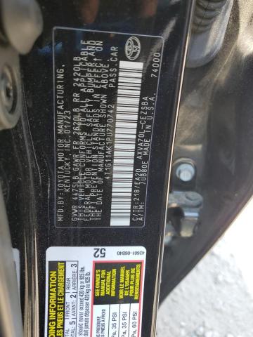 4T1G11AK1PU770742 - 2023 TOYOTA CAMRY SE NIGHT SHADE BLACK photo 12