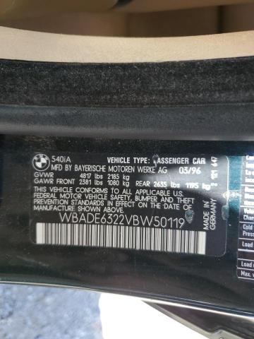 WBADE6322VBW50119 - 1997 BMW 540 I AUTOMATIC Zielony zdjęcie 12