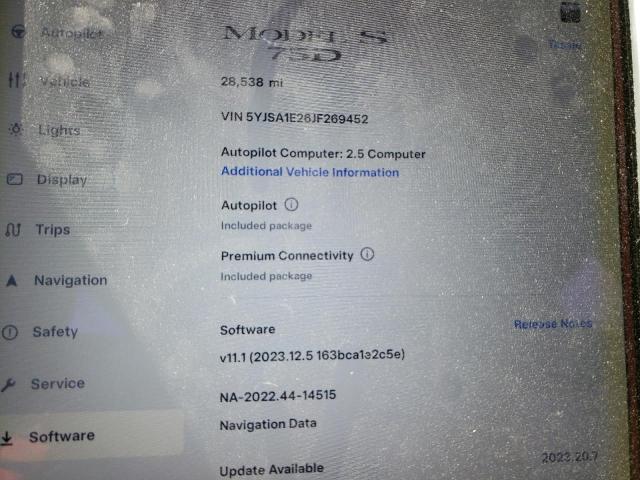 5YJSA1E26JF269452 - 2018 TESLA MODEL S Սև լուսանկար 9