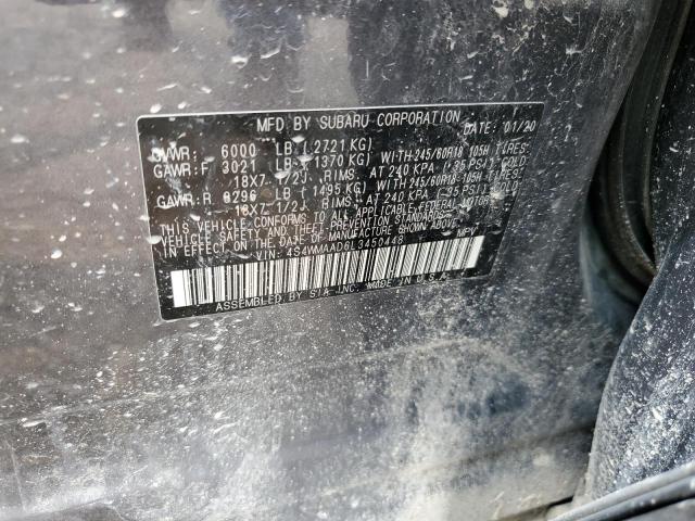 4S4WMAAD6L3450448 - 2020 SUBARU ASCENT GRAY photo 12