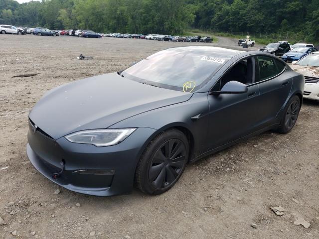 5YJSA1E52NF492362 - 2022 TESLA MODEL S Մոխրագույն լուսանկար 1