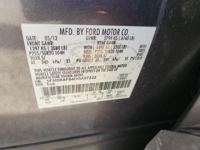 1FM5K8F84DGA67222 - 2013 FORD EXPLORER LIMITED Сұр фото 13