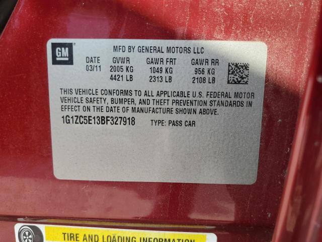 1G1ZC5E13BF327918 - 2011 CHEVROLET MALIBU 1LT MAROON photo 12