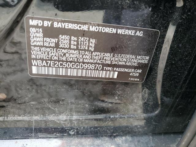 WBA7E2C50GGD99870 - 2016 BMW 740 I BLACK photo 12