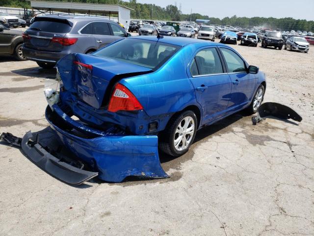 3FAHP0HA3CR345609 - 2012 FORD FUSION SE BLUE photo 3