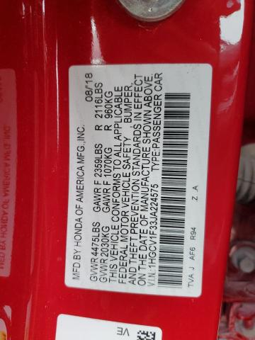 1HGCV1F33JA224575 - 2018 HONDA ACCORD SPORT Qırmızı foto 12