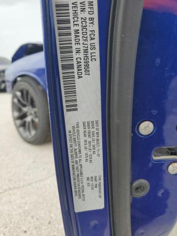 2C3CDZFJ7MH599507 - 2021 DODGE CHALLENGER R/T SCAT PACK BLUE photo 12