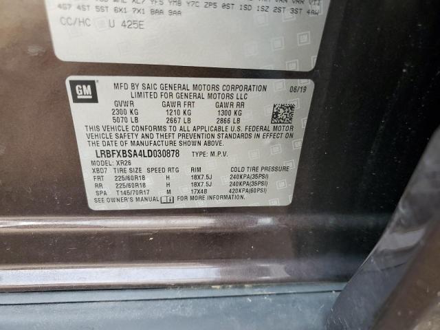 LRBFXBSA4LD030878 - 2020 BUICK ENVISION PREFERRED BROWN photo 13