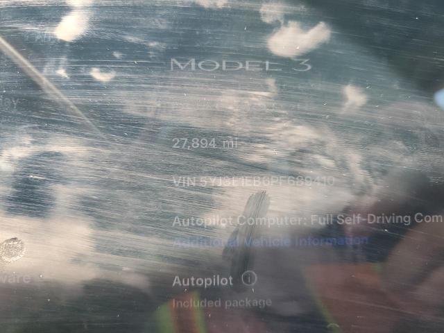 5YJ3E1EB6PF689410 - 2023 TESLA MODEL 3 Gris foto 9