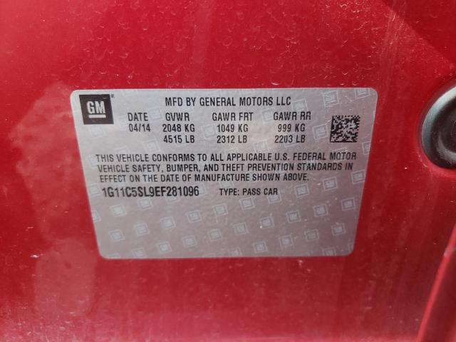 1G11C5SL9EF281096 - 2014 CHEVROLET MALIBU 1LT 红色 照片 12