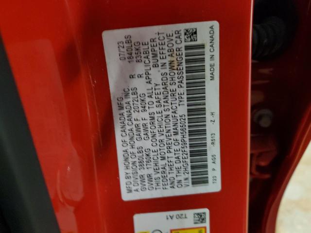 2HGFE2F59PH565025 - 2023 HONDA CIVIC SPORT RED photo 12