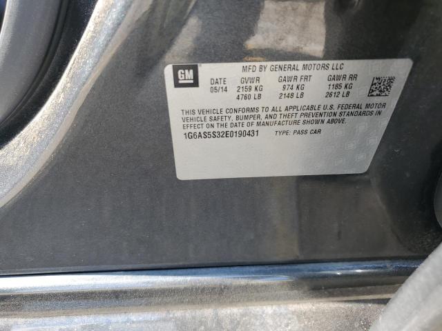 1G6AS5S32E0190431 - 2014 CADILLAC CTS PERFORMANCE COLLECTION Gri fotoğraf 12