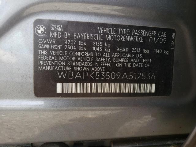 WBAPK53509A512536 - 2009 BMW 328 XI SULEV GRAY photo 13