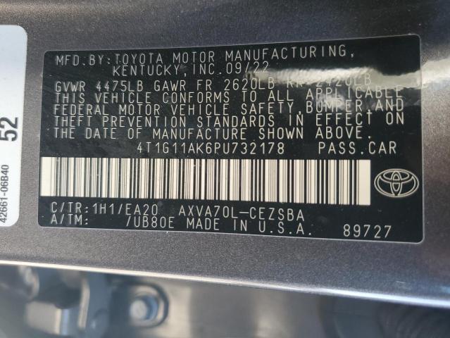 4T1G11AK6PU732178 - 2023 TOYOTA CAMRY SE NIGHT SHADE GRAY photo 12