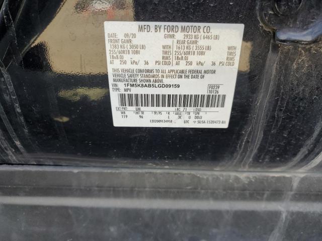 1FM5K8AB5LGD09159 - 2020 FORD EXPLORER POLICE INTERCEPTOR BLACK photo 13