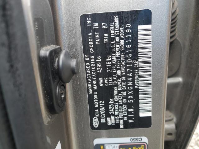 5XXGN4A71DG161190 - 2013 KIA OPTIMA EX SILVER photo 12