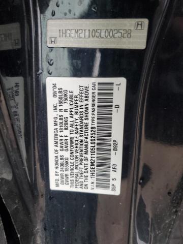 1HGEM21105L002528 - 2005 HONDA CIVIC DX VP Qara foto 12