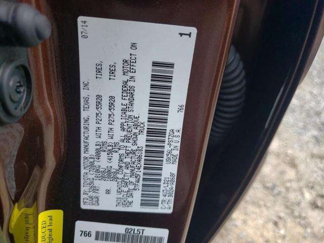 5TFAW5F14EX406183 - 2014 TOYOTA TUNDRA CREWMAX PLATINUM Braun Foto 12