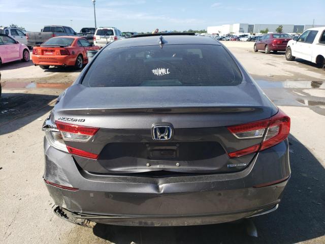 1HGCV3F56MA014358 - 2021 HONDA ACCORD HYBRID EXL GRAY photo 6