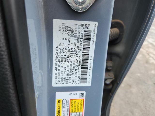 2HGFE2F5XPH556799 - 2023 HONDA CIVIC SPORT Bleu photo 12