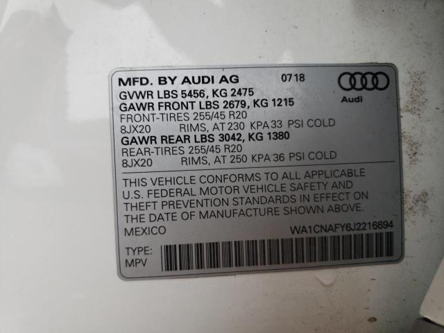 WA1CNAFY6J2216694 - 2018 AUDI Q5 PRESTIGE 白色 照片 12