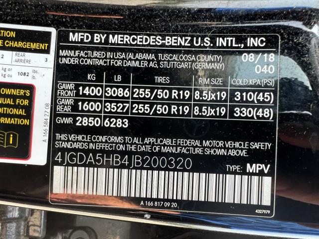 4JGDA5HB4JB200320 - 2018 MERCEDES-BENZ GLE 350 4MATIC BLACK photo 10