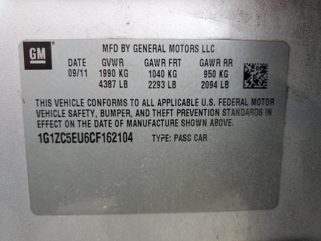 1G1ZC5EU6CF162104 - 2012 CHEVROLET MALIBU 1LT SILVER photo 12