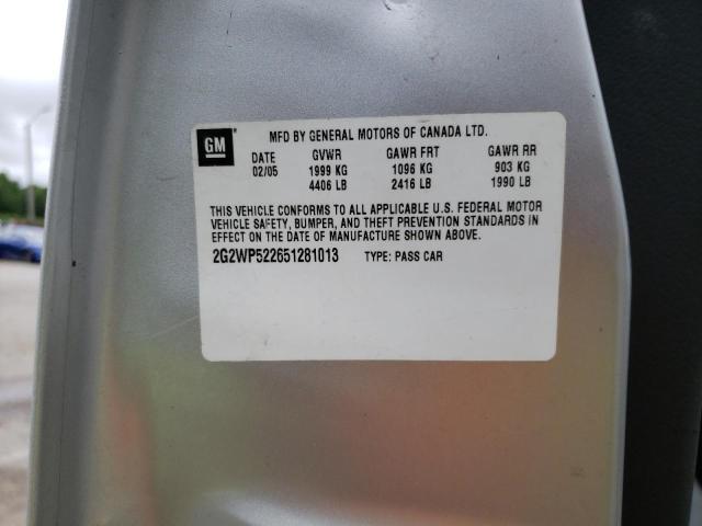 2G2WP522651281013 - 2005 PONTIAC GRAND PRIX 银色 照片 12