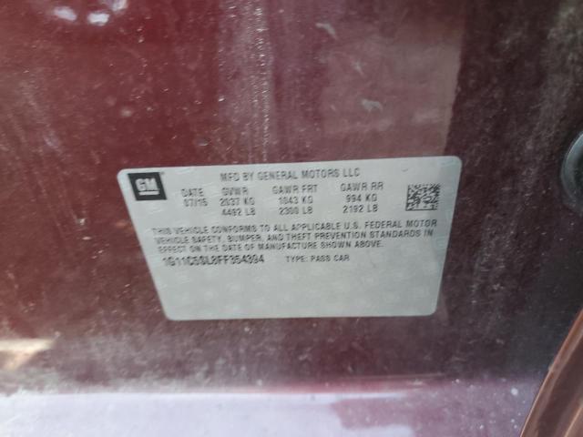 1G11C5SL8FF354394 - 2015 CHEVROLET MALIBU 1LT 勃艮第红 照片 12