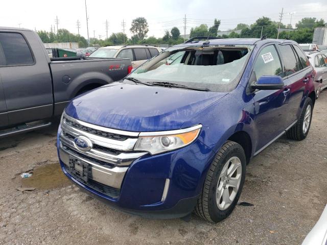 2FMDK3JC7EBB81461 - 2014 FORD EDGE SEL BLUE photo 1