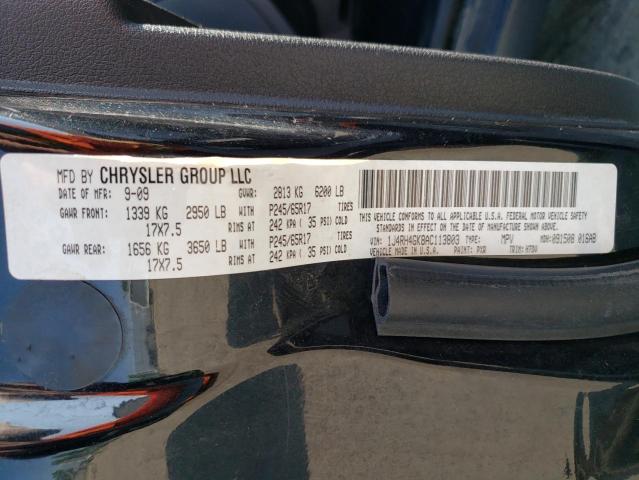 1J4RH4GK8AC113803 - 2010 JEEP COMMANDER SPORT Schwarz Foto 12