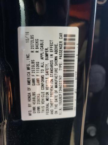 19UUB2F73HA002747 - 2017 ACURA TLX ADVANCE BLACK photo 12