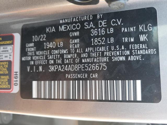 3KPA24AD8PE526675 - 2023 KIA RIO LX GRAY photo 12