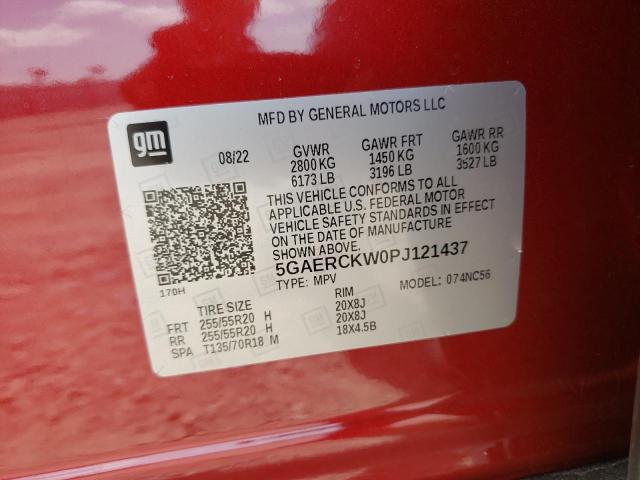 5GAERCKW0PJ121437 - 2023 BUICK ENCLAVE PREMIUM RED photo 12