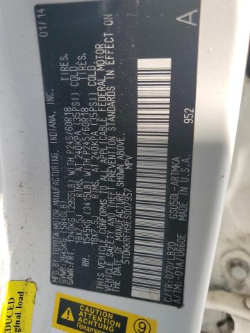 5TDKKRFH9ES007957 - 2014 TOYOTA HIGHLANDER XLE Ağ foto 13