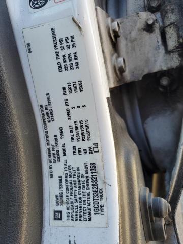 1GCDT33E288211358 - 2008 CHEVROLET COLORADO LT WHITE photo 10