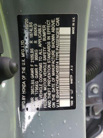 SHHFK7H43MU405814 - 2021 HONDA CIVIC SPORT 灰色 照片 12