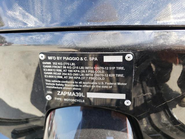 ZAPMA39L4J5100098 - 2018 VESPA GTS 300 BLACK photo 10