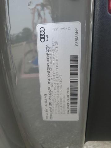 WAUW4GF55LN002454 - 2020 AUDI S5 PREMIUM PLUS GRAY photo 13