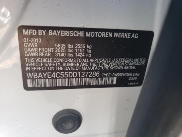 WBAYE4C55DD137286 - 2013 BMW 740 LI WHITE photo 12