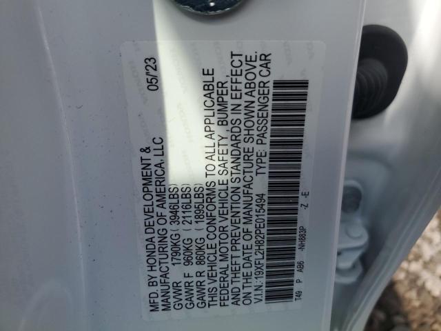 19XFL2H82PE015494 - 2023 HONDA CIVIC SPORT 白色 照片 12