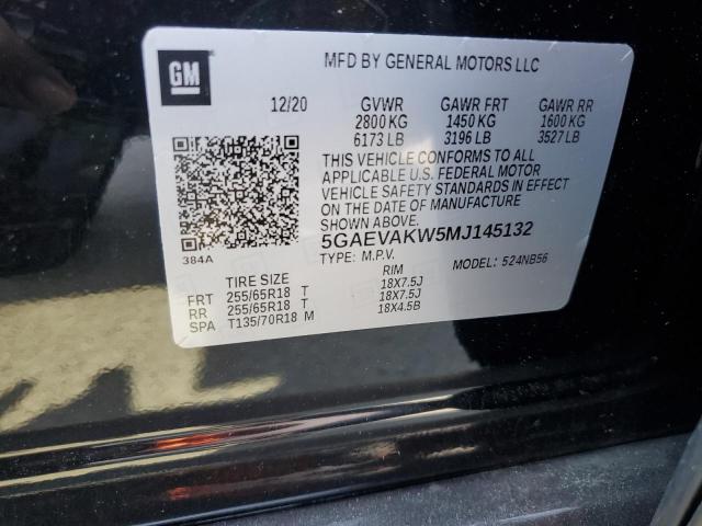 5GAEVAKW5MJ145132 - 2021 BUICK ENCLAVE ESSENCE შავი ფოტო 13