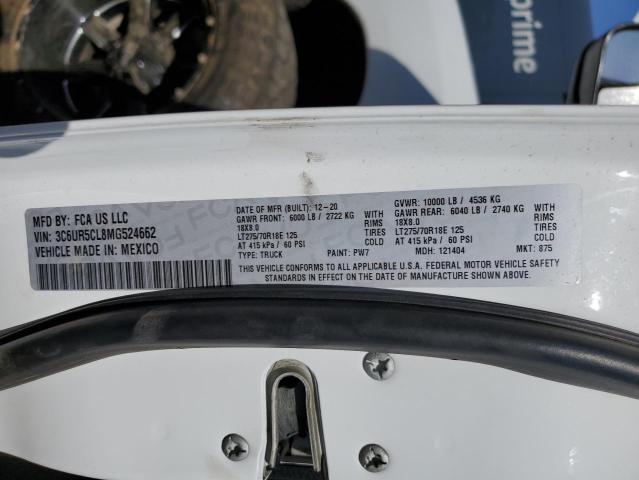 3C6UR5CL8MG524662 - 2021 RAM 2500 TRADESMAN Ақ фото 13