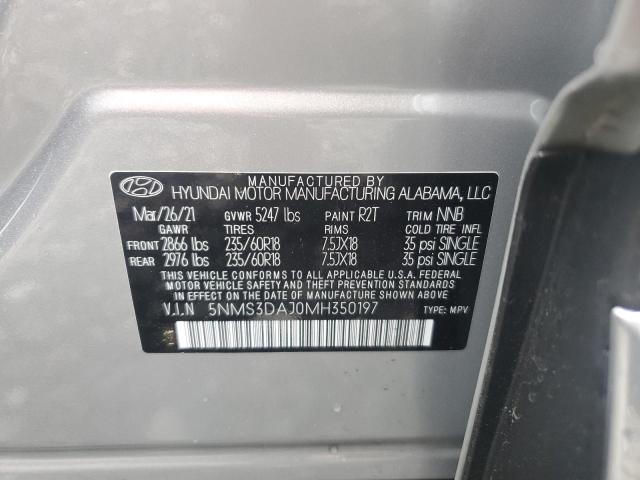 5NMS3DAJ0MH350197 - 2021 HYUNDAI SANTA FE SEL 银色 照片 13