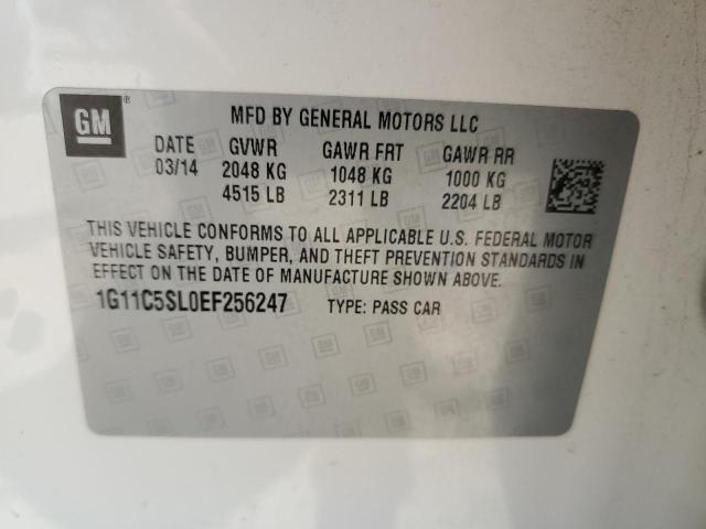 1G11C5SL0EF256247 - 2014 CHEVROLET MALIBU 1LT 白色 照片 12