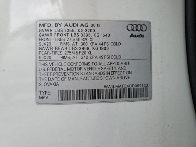 WA1LMAFE4DD000523 - 2013 AUDI Q7 PREMIUM PLUS 白色 照片 13