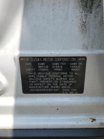 JS2YB5A33C6301047 - 2012 SUZUKI SX4 WHITE photo 12