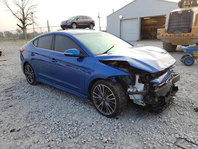 KMHD04LB1JU636955 - 2018 HYUNDAI ELANTRA SPORT BLUE photo 4